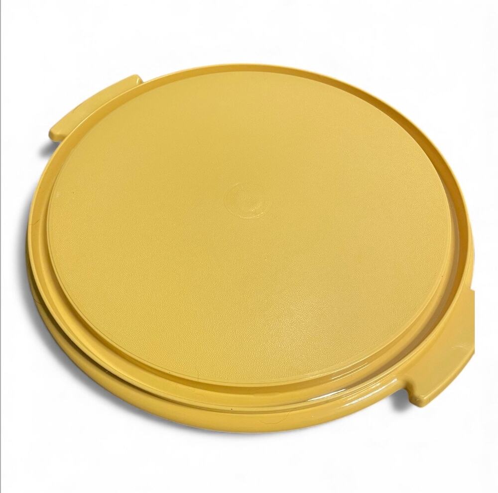 Tupperware Cake Pie Carrier Replacement Base Harvest Gold 684 Round 12" Vintage